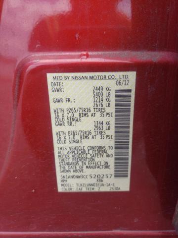 2012 Nissan Xterra Off Road VIN: 5N1AN0NW3CC520257 Lot: 58432134