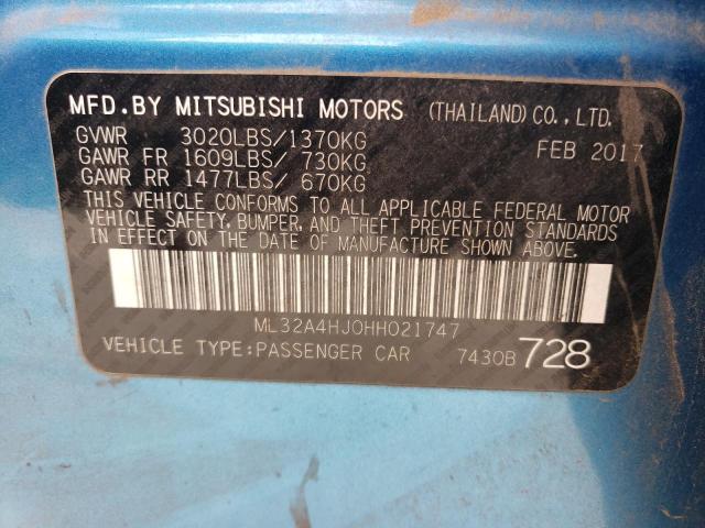 ML32A4HJ0HH021747 2017 Mitsubishi Mirage Se