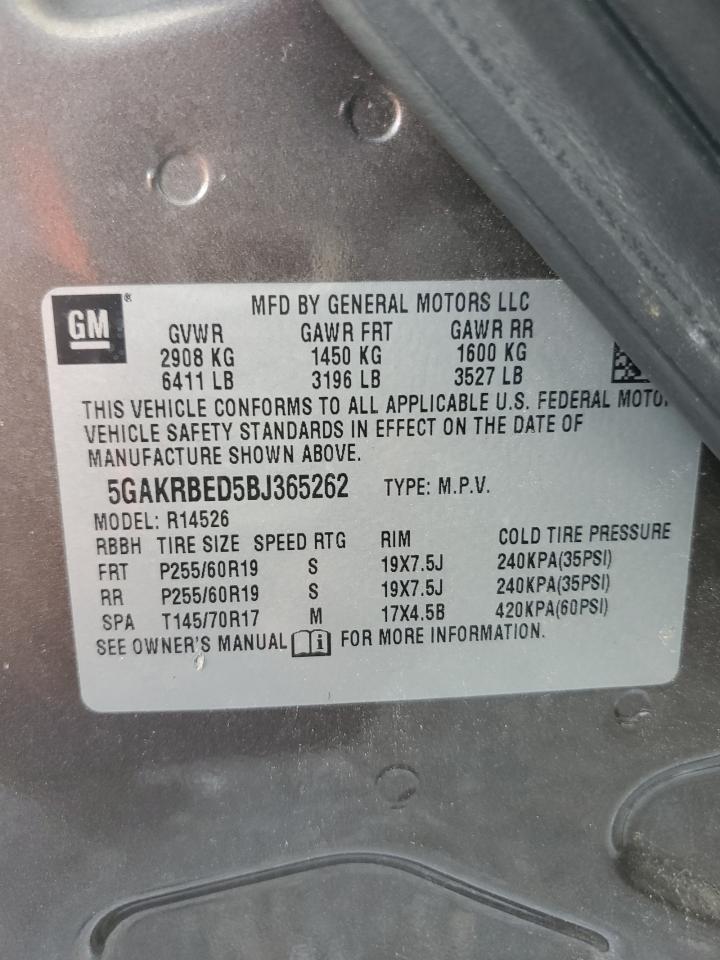 5GAKRBED5BJ365262 2011 Buick Enclave Cxl