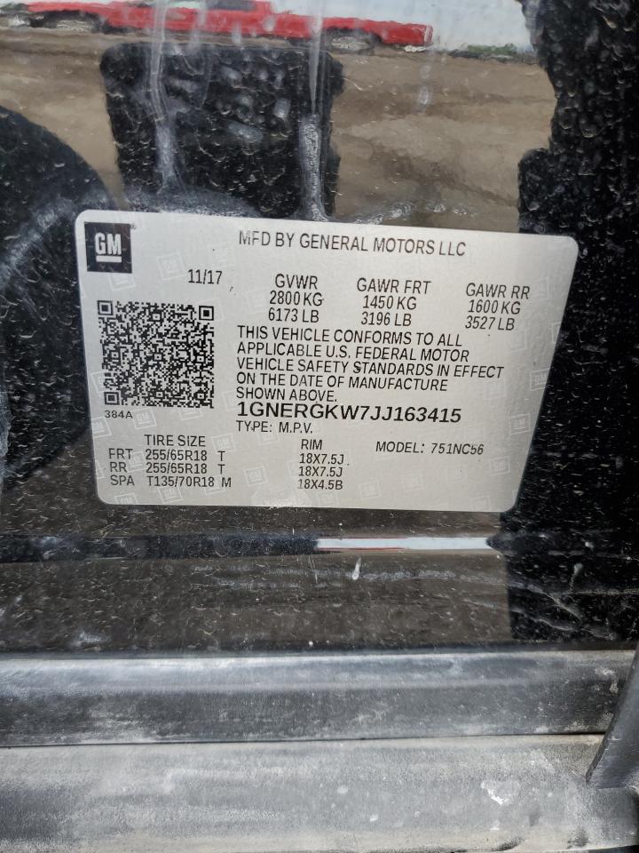1GNERGKW7JJ163415 2018 Chevrolet Traverse Lt