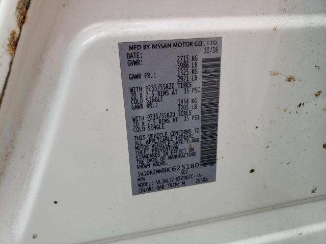 2017 Nissan Pathfinder S VIN: 5N1DR2MN8HC625180 Lot: 56577924