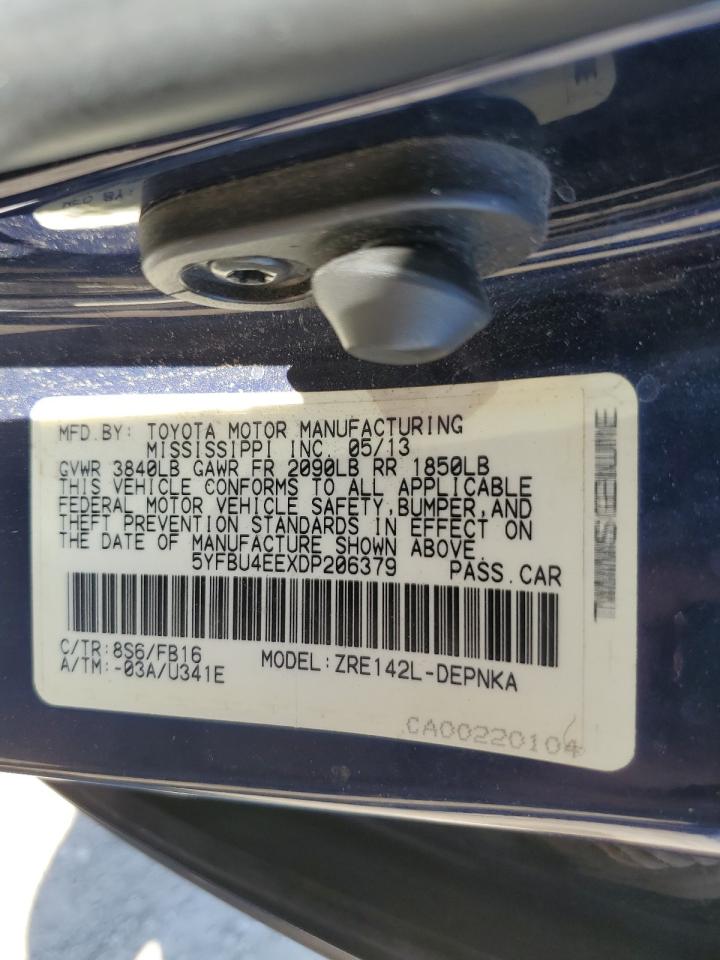 5YFBU4EEXDP206379 2013 Toyota Corolla Base