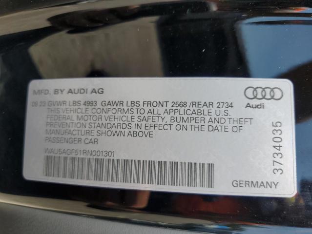 2024 Audi A5 Prestige 45 VIN: WAU5AGF51RN001301 Lot: 59573084