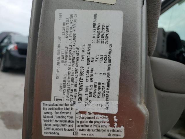 2000 GMC Jimmy / Envoy VIN: 1GKDT13W7Y2168009 Lot: 59639744