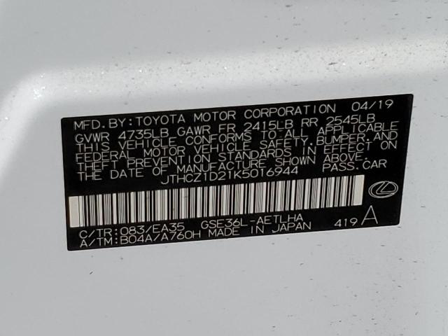 2019 Lexus Is 350 VIN: JTHCZ1D21K5016944 Lot: 58093254