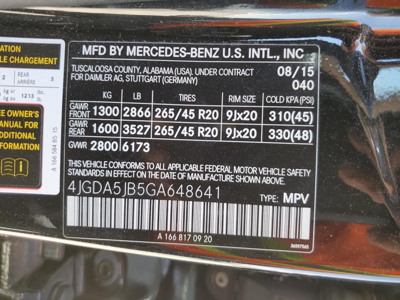 4JGDA5JB5GA648641 2016 Mercedes-Benz Gle 350