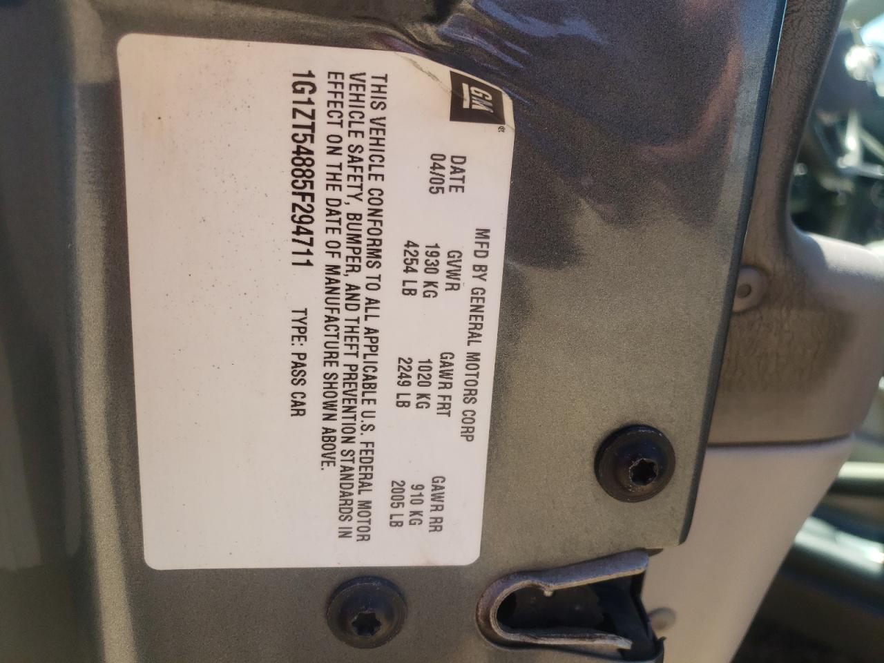 1G1ZT54885F294711 2005 Chevrolet Malibu Ls