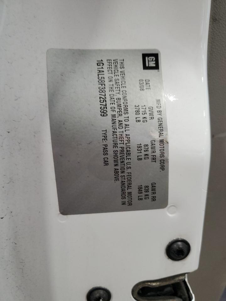 1G1AL58F387257599 2008 Chevrolet Cobalt Lt