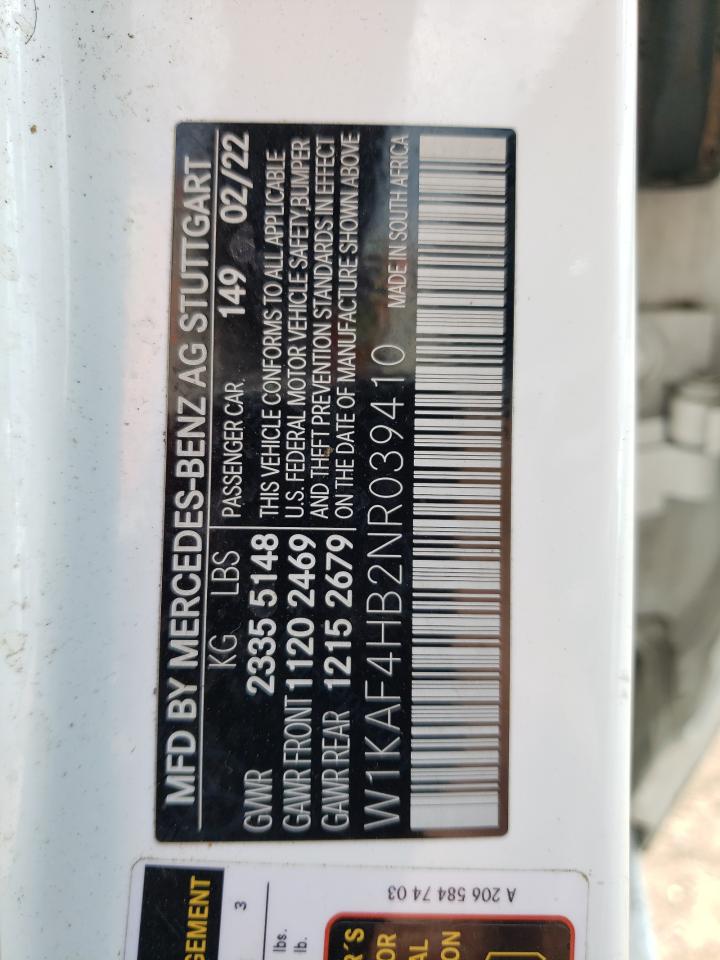 W1KAF4HB2NR039410 2022 Mercedes-Benz C 300 4Matic