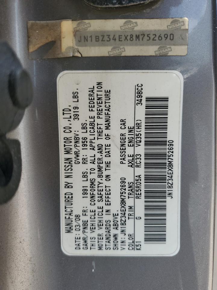 JN1BZ34EX8M752690 2008 Nissan 350Z Coupe