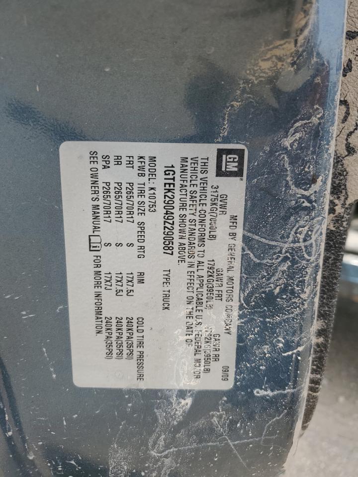 1GTEK29049Z290587 2009 GMC Sierra K1500 Sle