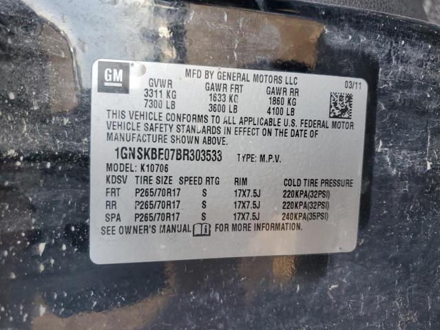 2011 Chevrolet Tahoe K1500 Lt VIN: 1GNSKBE07BR303533 Lot: 57643254