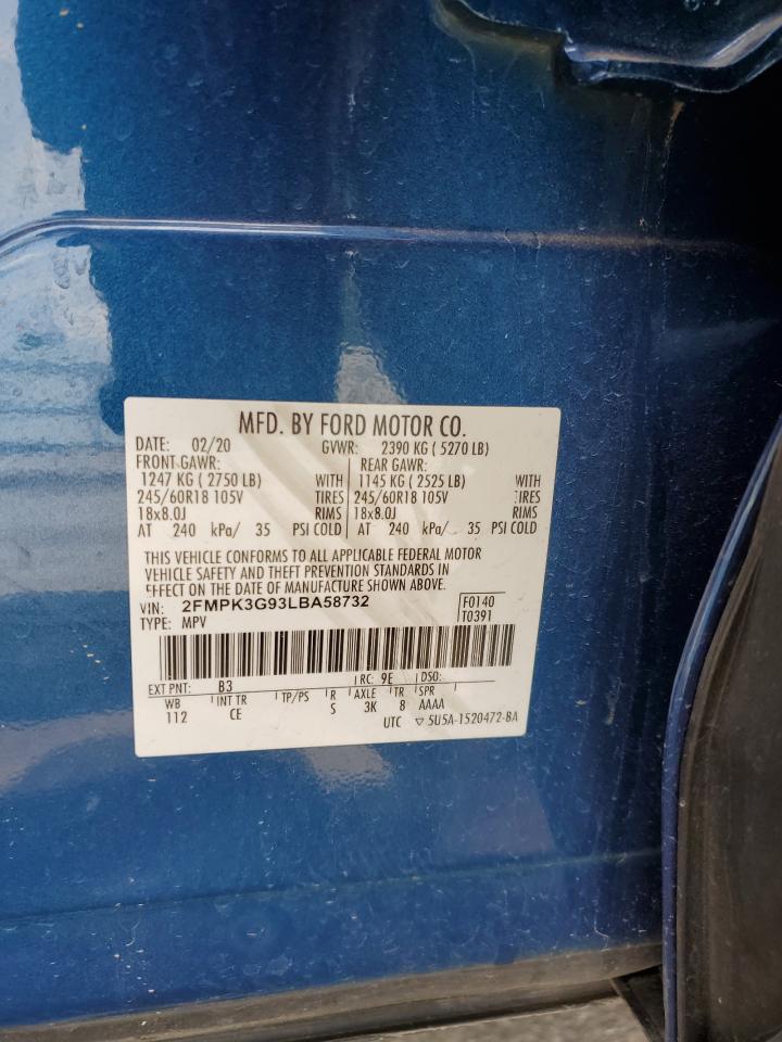 2FMPK3G93LBA58732 2020 Ford Edge Se