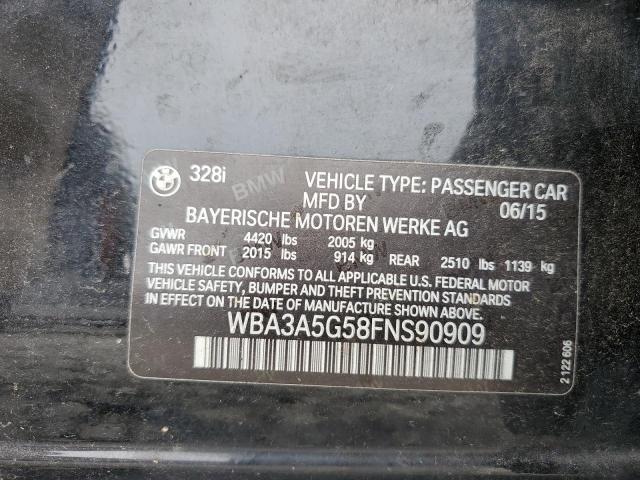 2015 BMW 328 I VIN: WBA3A5G58FNS90909 Lot: 58205554