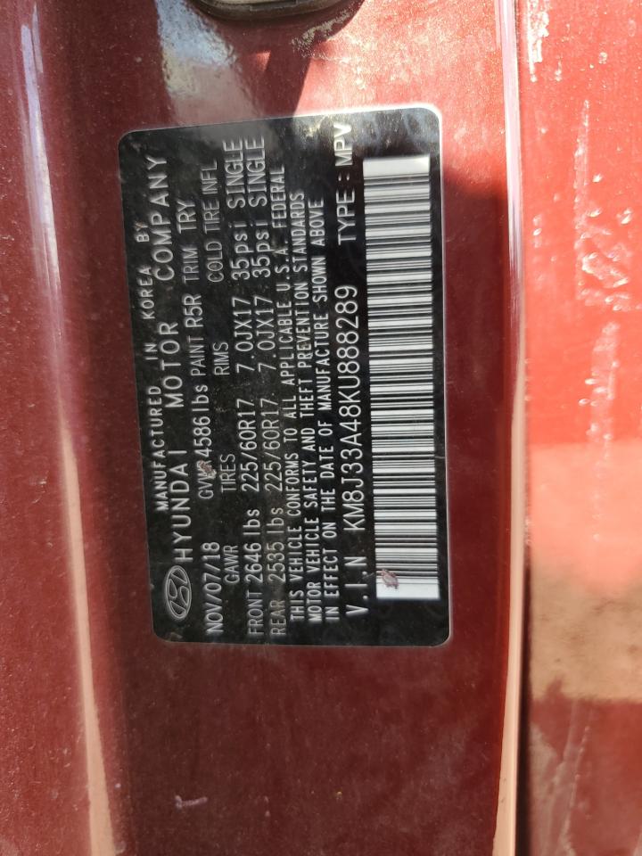 KM8J33A48KU888289 2019 Hyundai Tucson Limited