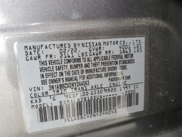 2022 Nissan Sentra Sv VIN: 3N1AB8CV2NY244043 Lot: 57875824