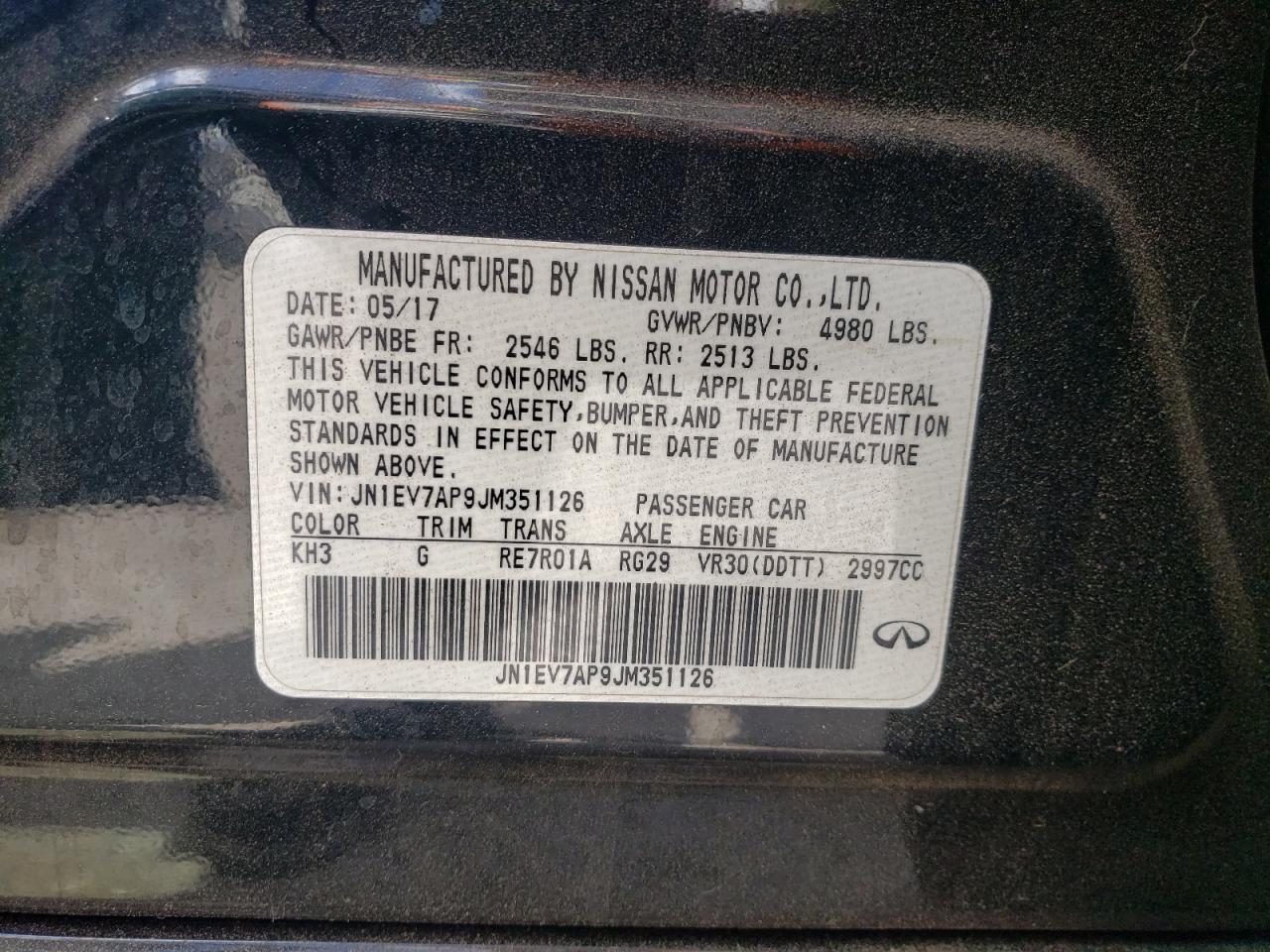 JN1EV7AP9JM351126 2018 Infiniti Q50 Luxe