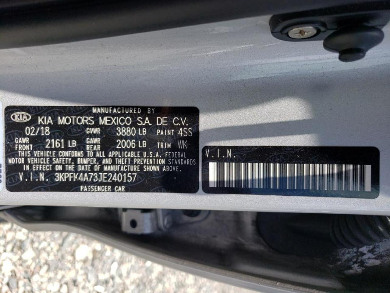 3KPFK4A73JE240157 2024 Kia Forte Lx