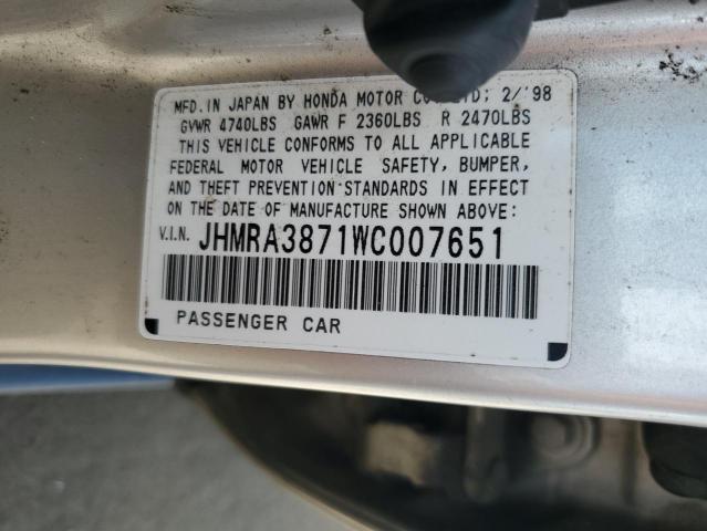 1998 Honda Odyssey Ex VIN: JHMRA3871WC007651 Lot: 57839744
