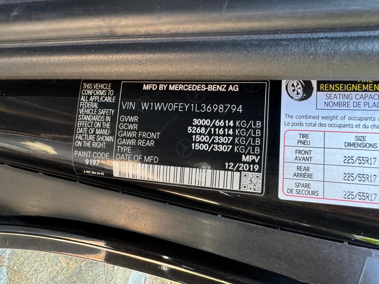 W1WV0FEY1L3698794 2020 Mercedes-Benz Metris