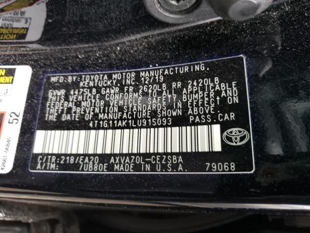 VIN 4T1G11AK1LU915093 2020 Toyota Camry, SE no.12