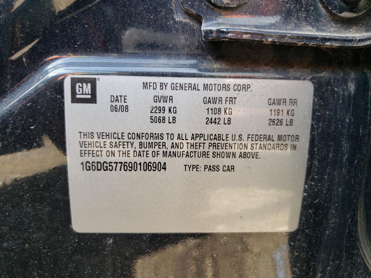 1G6DG577690106904 2009 Cadillac Cts