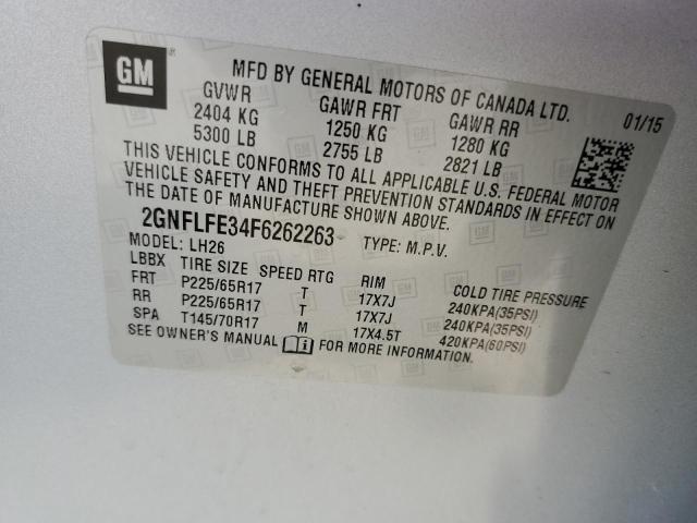 2015 Chevrolet Equinox Lt VIN: 2GNFLFE34F6262263 Lot: 59684304