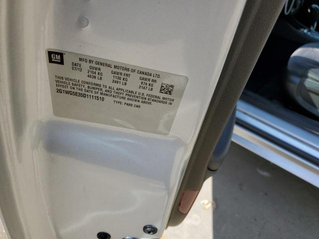 2013 Chevrolet Impala Lt VIN: 2G1WG5E35D1111510 Lot: 56877894