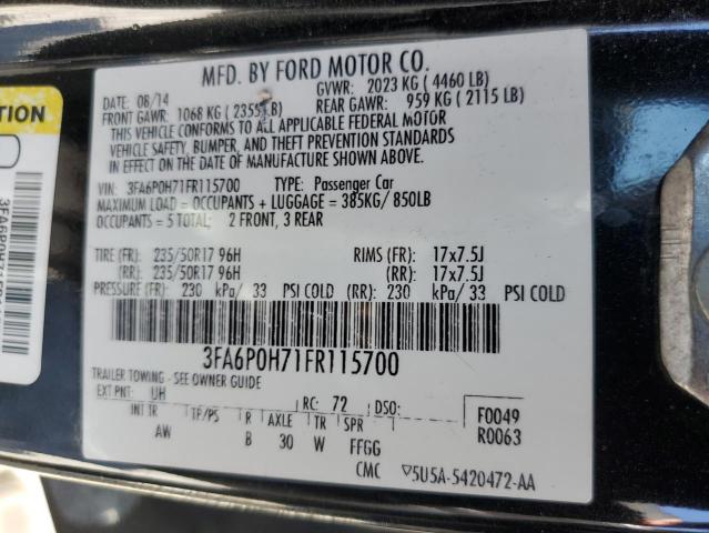 3FA6P0H71FR115700 2015 FORD FUSION - Image 12