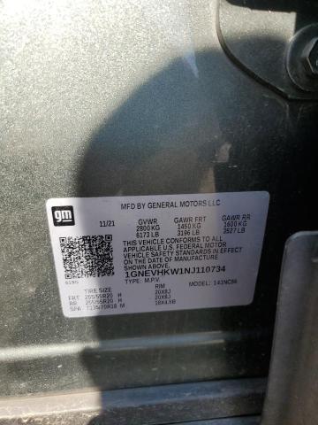 2022 Chevrolet Traverse Lt VIN: 1GNEVHKW1NJ110734 Lot: 57918434