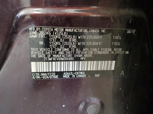 2017 Toyota Rav4 Xle VIN: 2T3WFREVXHW384880 Lot: 60051324