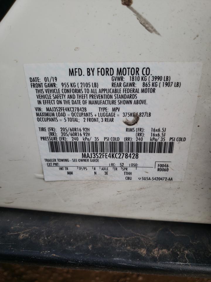 MAJ3S2FE4KC278428 2019 Ford Ecosport S