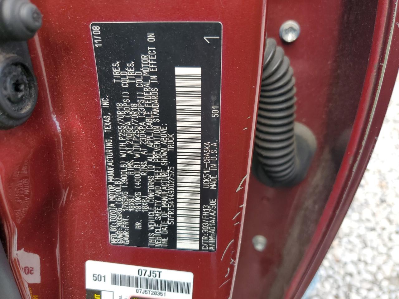 5TFRT54149X027575 2009 Toyota Tundra Double Cab