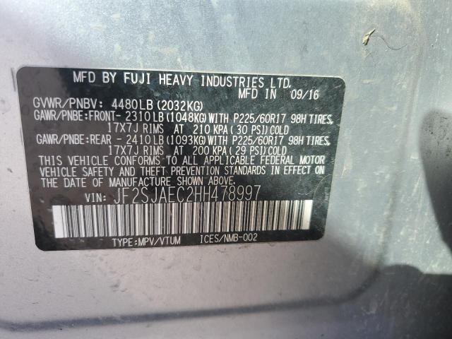 2017 Subaru Forester 2.5I Premium VIN: JF2SJAEC2HH478997 Lot: 58979544