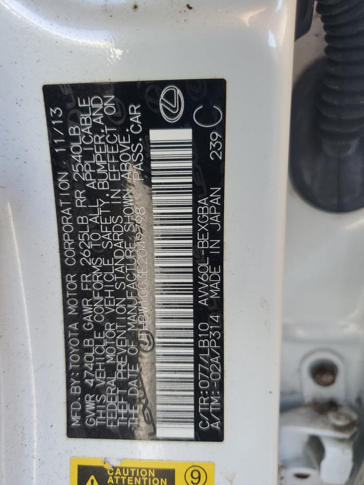 JTHBW1GG3E2049798 2014 Lexus Es 300H