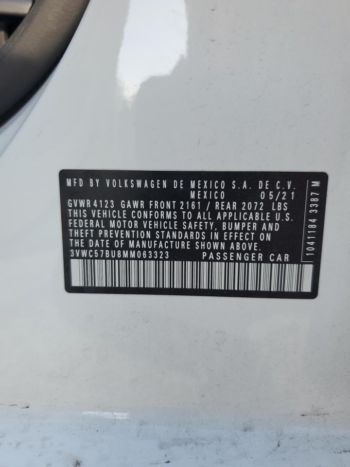 3VWC57BU8MM063323 2021 Volkswagen Jetta S