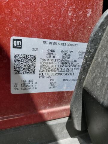 2024 CHEVROLET TRAX 2RS KL77LJE20RC045311