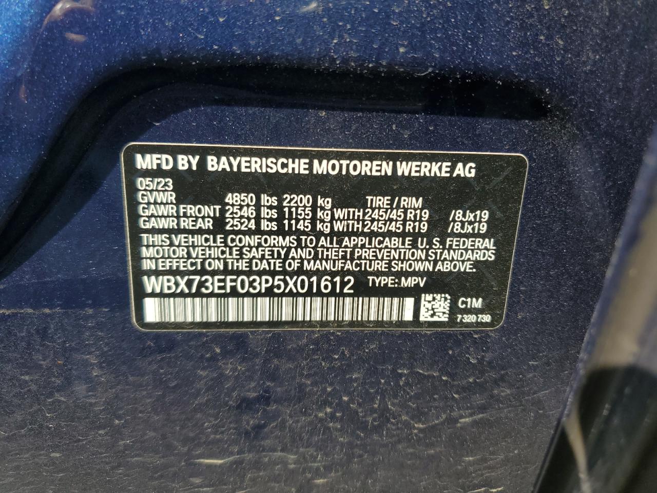 WBX73EF03P5X01612 2023 BMW X1 xDrive28I