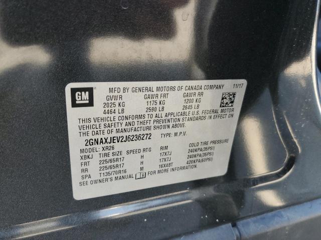 2018 Chevrolet Equinox Lt VIN: 2GNAXJEV2J6236272 Lot: 59035004