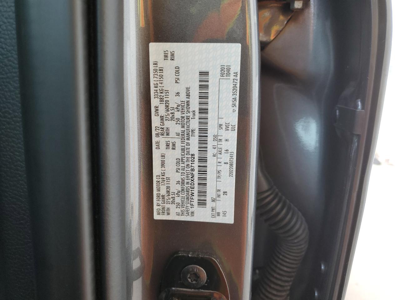 1FTFW1EDXNFB71028 2022 Ford F150 Supercrew