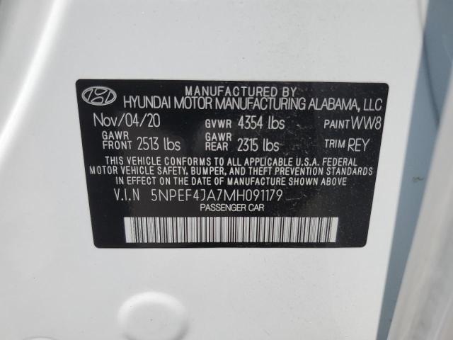 2021 Hyundai Sonata Sel VIN: 5NPEF4JA7MH091179 Lot: 61095624