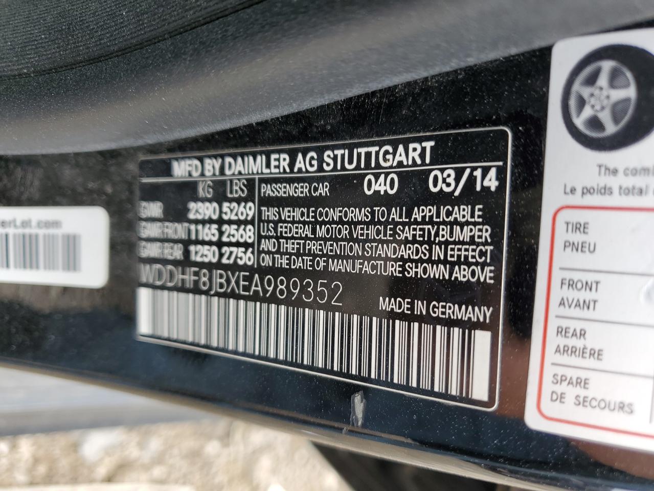 WDDHF8JBXEA989352 2014 Mercedes-Benz E 350 4Matic