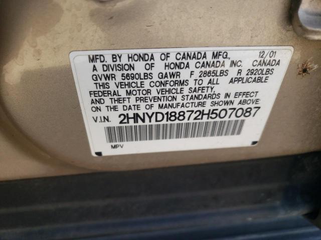 2HNYD18872H507087 2002 Acura Mdx Touring