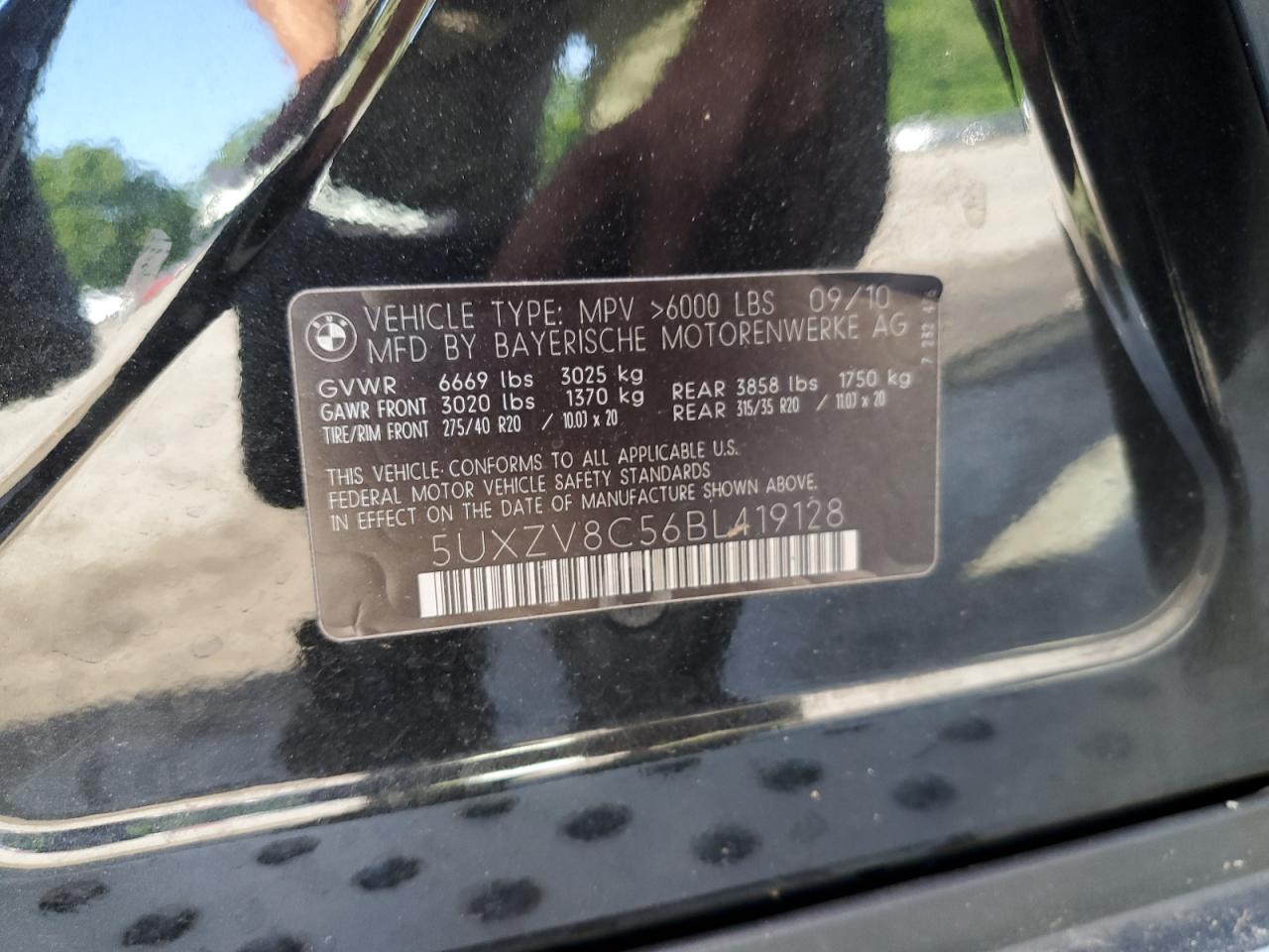 5UXZV8C56BL419128 2011 BMW X5 xDrive50I