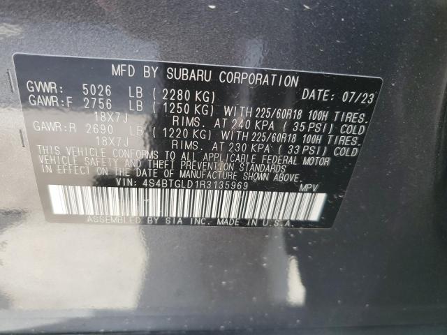 2024 Subaru Outback Onyx Edition Xt VIN: 4S4BTGLD1R3135969 Lot: 57341164