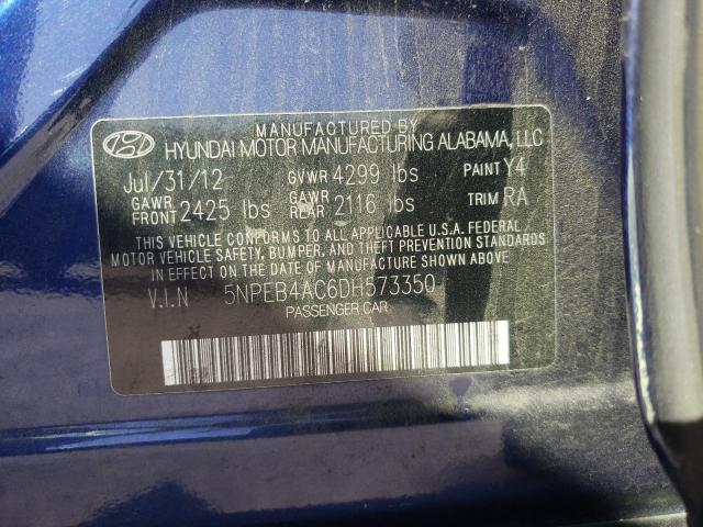 2013 Hyundai Sonata Gls VIN: 5NPEB4AC6DH573350 Lot: 58319414