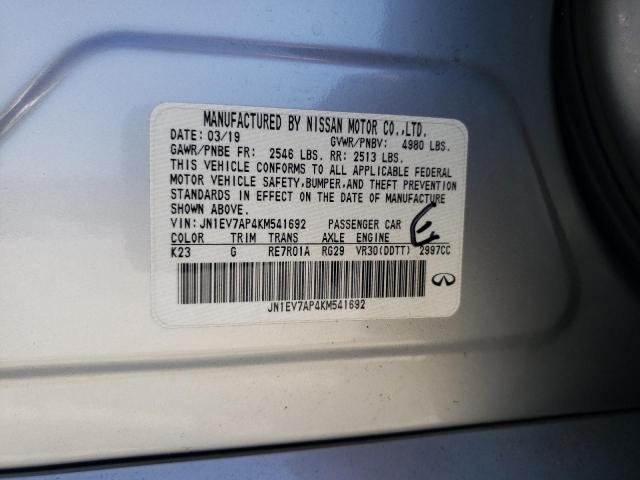 2019 Infiniti Q50 Luxe VIN: JN1EV7AP4KM541692 Lot: 60429154