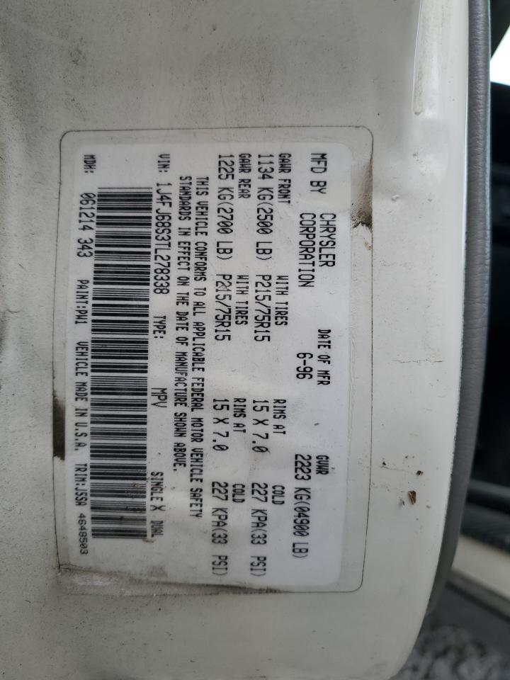 1J4FJ68S3TL278338 1996 Jeep Cherokee Sport