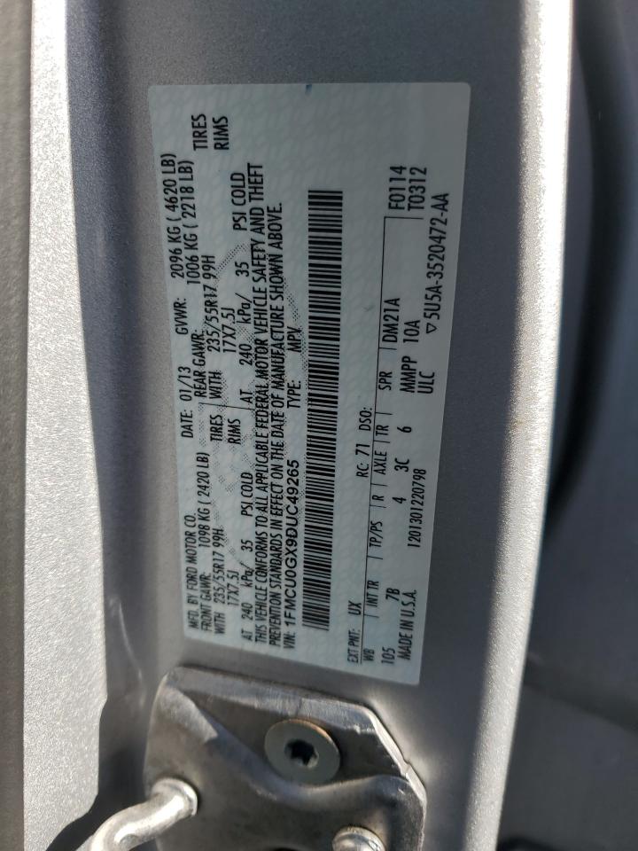 2013 Ford Escape Se vin: 1FMCU0GX9DUC49265