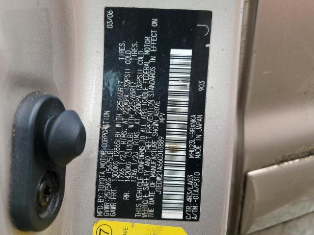 2006 Toyota Highlander Hybrid VIN: JTEDW21A660013889 Lot: 60951994